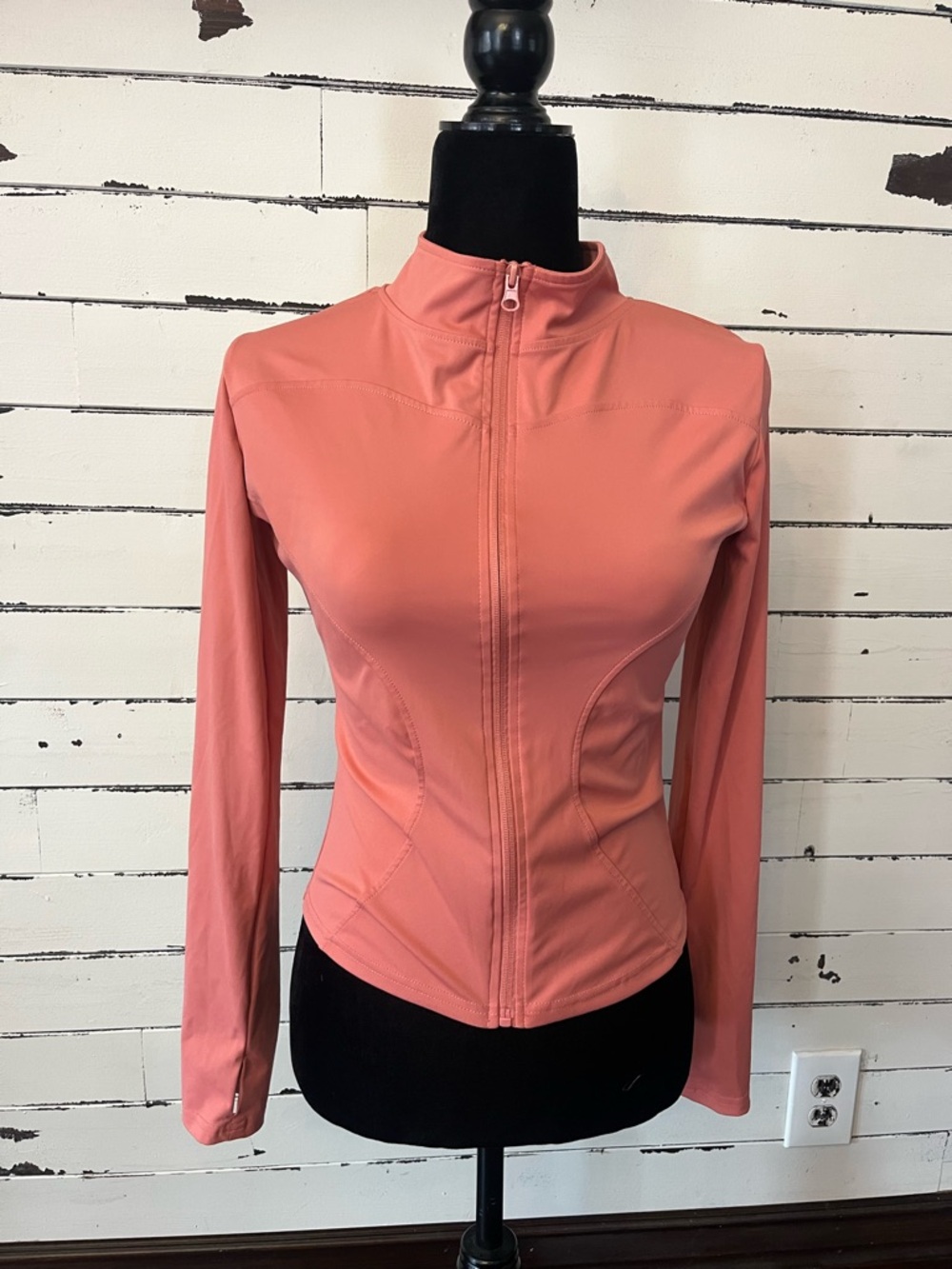 Girls Size Large Coral Long-Sleeve Zip Jacket